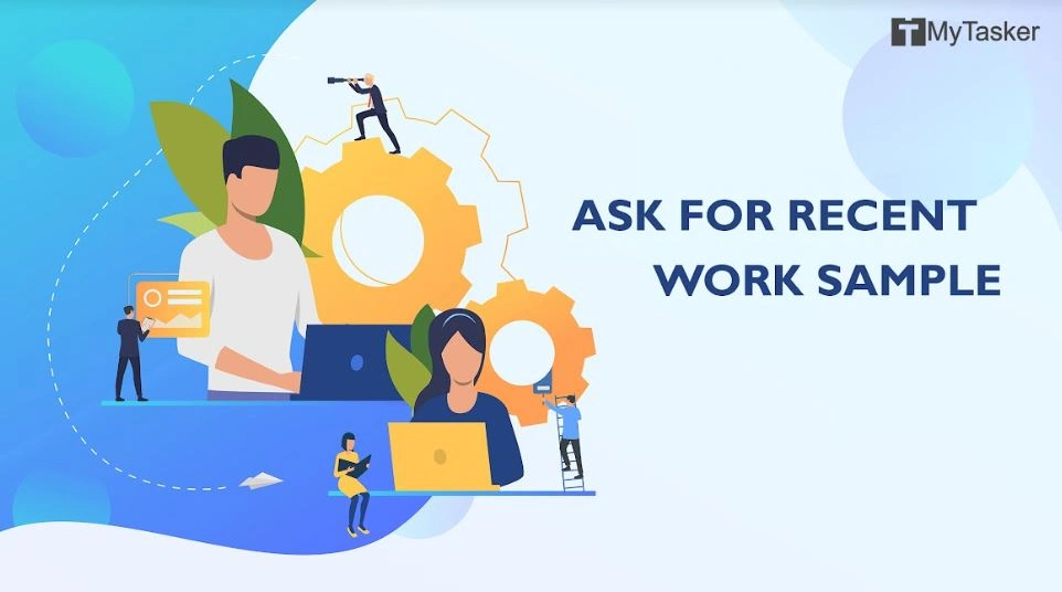 ask for recent work sample from writer candidates